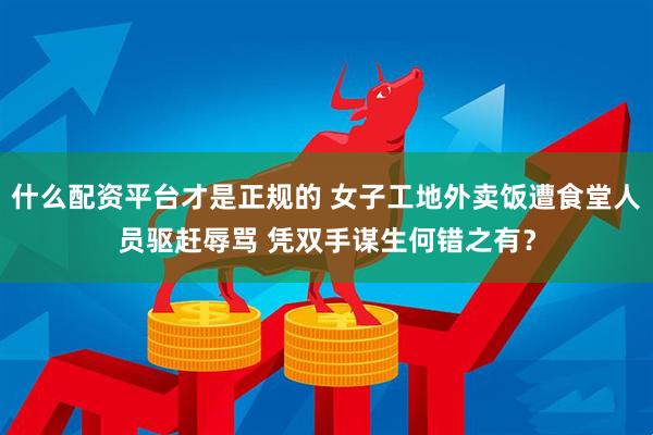 什么配资平台才是正规的 女子工地外卖饭遭食堂人员驱赶辱骂 凭双手谋生何错之有？